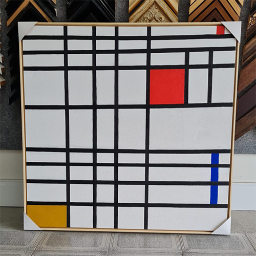 TELA GEOMÉTRICA COM MOLDURA TIPO CANALETA